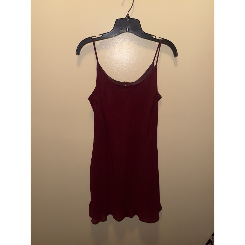 Burgundy Red Mini Dress Spaghetti Straps Size 14 By Gabrielle